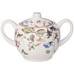 Чайный сервиз из фарфора белый с рисунком цветов на 6 персон 14 предметов Garden Whisper Porcelain Set  варинант исполнения - 3 | Loft Concept в Сочи