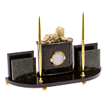 Настольный канцелярский набор из нефрита с декором в виде льва Golden Lion варинант исполнения - 2 | Loft Concept в Сочи