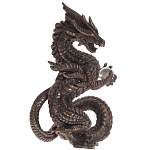 Декоративная статуэтка Дракон Dark Bronze Dragon Holding Sphere Statuette варинант исполнения - 1 | Loft Concept в Сочи