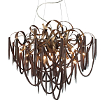 Люстра подвесная с объемной композицией из скрученных лент и металлических цепочек Atlantis Chain варинант исполнения - 1 | Loft Concept в Сочи