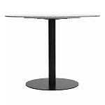 Круглый обеденный стол с белой мраморной столешницей White Tabletop on Black Base варинант исполнения - 4 | Loft Concept в Сочи