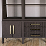 Модульный стеллаж Primo из трех составных элементов Темный орех варинант исполнения - 6 | Loft Concept в Сочи