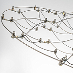 Люстра подвесная с тонкой металлической конструкцией цвета хром Quasar варинант исполнения - 6 | Loft Concept в Сочи