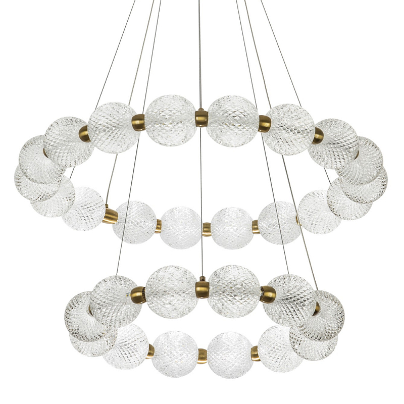Светодиодная двухъярусная кольцевая люстра Crystal Globule Chandelier Бронза Прозрачный Светодиодная двухъярусная кольцевая люстра Crystal Globule Chandelier Бронза Прозрачный в Сочи | Loft Concept