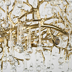 Подвесная люстра в виде ветвей деревьев золотого цвета с прозрачными подвесками-каплями 8 и 14 ламп Droplet Chandelier варинант исполнения - 6 | Loft Concept в Сочи