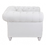 Кресло низкое с мягкой обивкой из велюра на 4-х ножках из массива березы Sophie Armchair white варинант исполнения - 2 | Loft Concept в Сочи