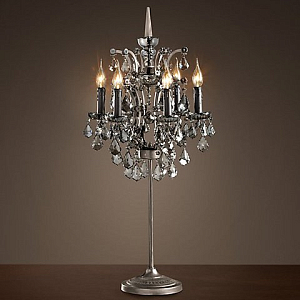 Настольная лампа 19TH C. ROCOCO IRON & Smok CRYSTAL Table Lamp