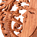 Панно из дерева дракон и луна Panel With Animals варинант исполнения - 2 | Loft Concept в Сочи