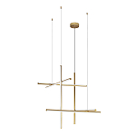 Люстра с 6-ю  пересекающимися цилиндрическими плафонами на тонких тросах Trumpet tube варинант исполнения - 4 | Loft Concept в Сочи