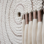 Художественный Гобелен Макраме White Disk Harmony варинант исполнения - 3 | Loft Concept в Сочи