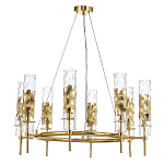 Люстра подвесная круглая с 8-ю цилиндрическими плафонами из стекла LIAISON варинант исполнения - 3 | Loft Concept в Сочи