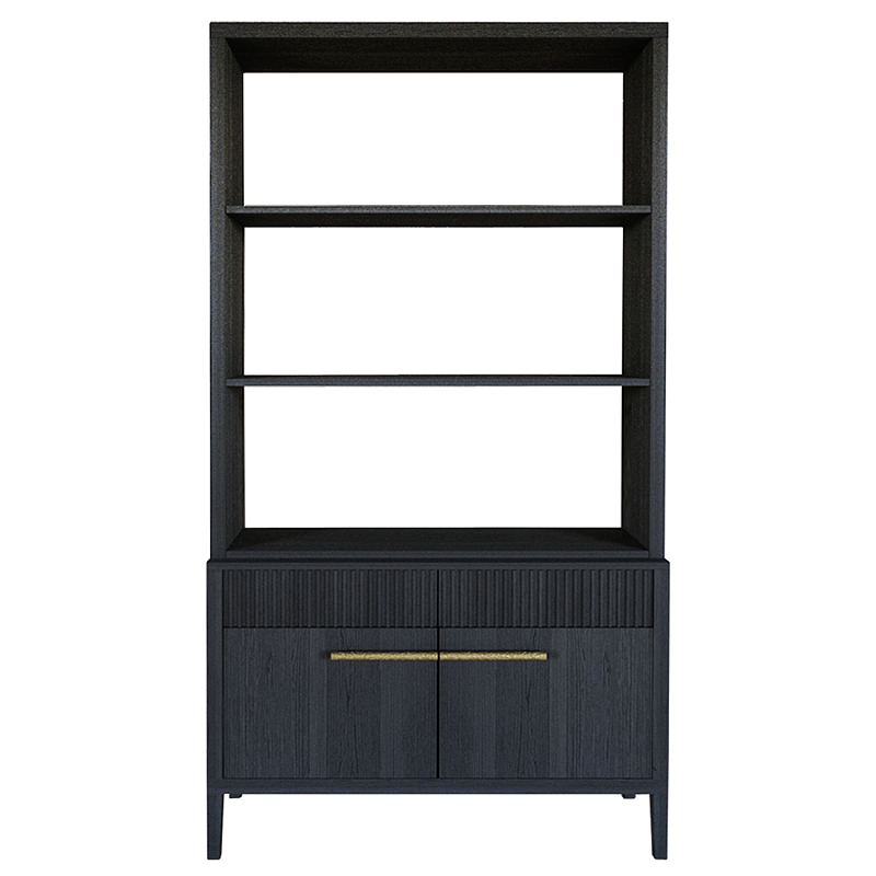 Стеллаж Primo с ящиками Черный дуб  Черный матовый в Сочи | Loft Concept 