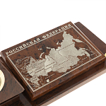 Настольный письменный набор с часами в виде пирамиды из природного камня обсидиана Pyramid of Time варинант исполнения - 4 | Loft Concept в Сочи