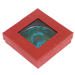 Зеркало карманное складное круглое из натурального камня Малахит с Хризоколлой в подарочной упаковке Silver Stone Mirrors варинант исполнения - 4 | Loft Concept в Сочи