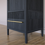 Узкий Шкаф Primo с 2 выдвижными ящиками Черный дуб варинант исполнения - 4 | Loft Concept в Сочи