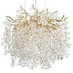 Люстра с хрустальными подвесками на металлических ветках Fairytree Light Gold Chandelier 10 варинант исполнения - 1 | Loft Concept в Сочи