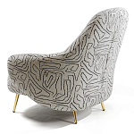 Кресло мягкое с принтом на золотистых ножках Onlooker варинант исполнения - 4 | Loft Concept в Сочи
