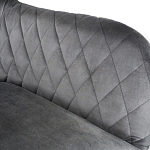 Барный стул со спинкой и подлокотниками на 4-х деревянных ножках Douglas Rhombus Серый Велюр варинант исполнения - 4 | Loft Concept в Сочи