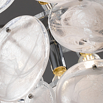 Люстра из белых стеклянных дисков на серебрянном каркасе White Glowing Reflectors варинант исполнения - 6 | Loft Concept в Сочи