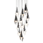 Люстра каскадная с 12-ю рельефными прозрачными плафонами Glass Pod  варинант исполнения - 1 | Loft Concept в Сочи