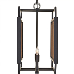 Люстра прямоугольной формы с чёрным каркасом и вставкой из плетеного материала Cage for Light варинант исполнения - 3 | Loft Concept в Сочи