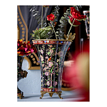 Ваза из фарфора черная с цветочной росписью и бронзовой стрекозой Spring Garden варинант исполнения - 5 | Loft Concept в Сочи