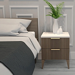 Тумба прикроватная коричневая с белой столешницей и двумя ящиками Harper Line варинант исполнения - 2 | Loft Concept в Сочи