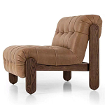 Кресло с деревянным каркасом и обивкой из кожи Medieval Furniture варинант исполнения - 1 | Loft Concept в Сочи