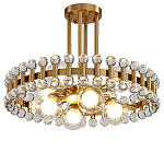 Люстра круглая золотистая с прозрачными стеклянными плафонами в форме шара Crystal Kaleidoscope варинант исполнения - 1 | Loft Concept в Сочи