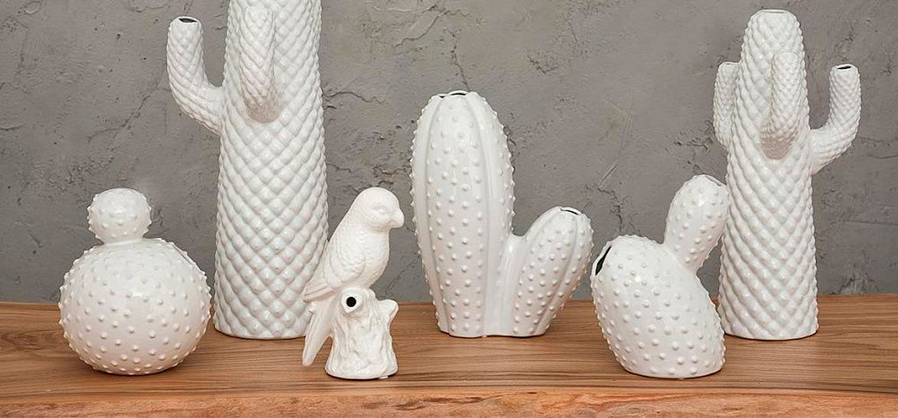 Фигурка керамика белый кактус White Cactus - Loft-Concept в Сочи