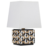 Настольная лампа с фигурным узором и трапециевидным абажуром Сonundrum варинант исполнения - 3 | Loft Concept в Сочи