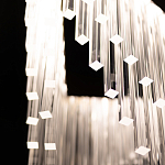 Люстра золотого цвета в форме галочки с каскадом длинных прозрачных трубок Eurofase варинант исполнения - 11 | Loft Concept в Сочи