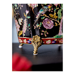 Кашпо из фарфора черная с цветочной росписью и бронзовой стрекозой Spring Garden варинант исполнения - 6 | Loft Concept в Сочи