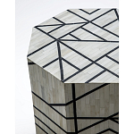 Приставной столик с инкрустацией Black and White Geometry bone bedside table варинант исполнения - 1 | Loft Concept в Сочи