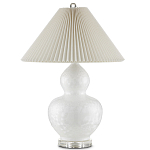 Настольная лампа фарфоровая с плиссированным конусовидным абажуром White Glaze варинант исполнения - 3 | Loft Concept в Сочи