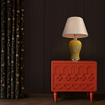 Настольная лампа желтая с изображением белых птиц Flight Among Acacia варинант исполнения - 5 | Loft Concept в Сочи