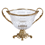 Чаша из прозрачного стекла с ручками и ободком из бронзы Eden Garden варинант исполнения - 1 | Loft Concept в Сочи