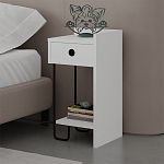 Прикроватная тумба белого цвета с ящиком и открытой полкой SIRIUS NIGHTSTAND RIGHT MODULE WHITE варинант исполнения - 3 | Loft Concept в Сочи