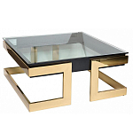 Стол журнальный квадратный с стеклянной столешницей Alonso Glass варинант исполнения - 2 | Loft Concept в Сочи