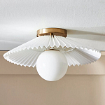 Потолочный светильник с белым плиссированным абажуром Headquarters варинант исполнения - 1 | Loft Concept в Сочи