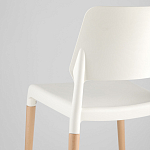 Пластиковый стул на ножках из массива бука Ferret White варинант исполнения - 7 | Loft Concept в Сочи