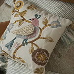 Чехол на подушку с кисточками и вышивкой птиц Ethnic mix Birds Square варинант исполнения - 6 | Loft Concept в Сочи