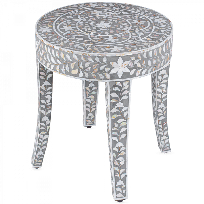 Столик MOTHER OF PERAL INLAY STOOL Серый ivory ( слоновая кость ) Перламутровый Столик MOTHER OF PERAL INLAY STOOL Серый ivory ( слоновая кость ) Перламутровый в Сочи | Loft Concept