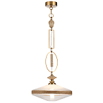 Подвесной светильник с плоским прозрачным плафоном и декоративной вставкой из текстурного камня Tectona  варинант исполнения - 3 | Loft Concept в Сочи