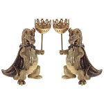 Подсвечник в виде дракона Dragon candlestick Green Gold Brown L or R варинант исполнения - 4 | Loft Concept в Сочи