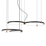 Люстра подвесная светодиодная с 4-мя кольцами черный металл Ring Horizontal варинант исполнения - 1 | Loft Concept в Сочи