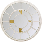 Зеркало настенное в белой металлической раме в виде часов Mirror Tower Clock варинант исполнения - 1 | Loft Concept в Сочи