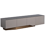 Тумба под телевизор со стеклянной столешницей и с выдвижными ящиками Minimalist Accent варинант исполнения - 1 | Loft Concept в Сочи