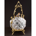 Конфетница с бронзовой ручкой и фарфоровой птичкой на крышке Eden Garden варинант исполнения - 5 | Loft Concept в Сочи