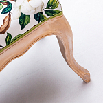 Банкетка из натурального бука золотистая с изображением птиц и цветов Blooming Birds варинант исполнения - 3 | Loft Concept в Сочи